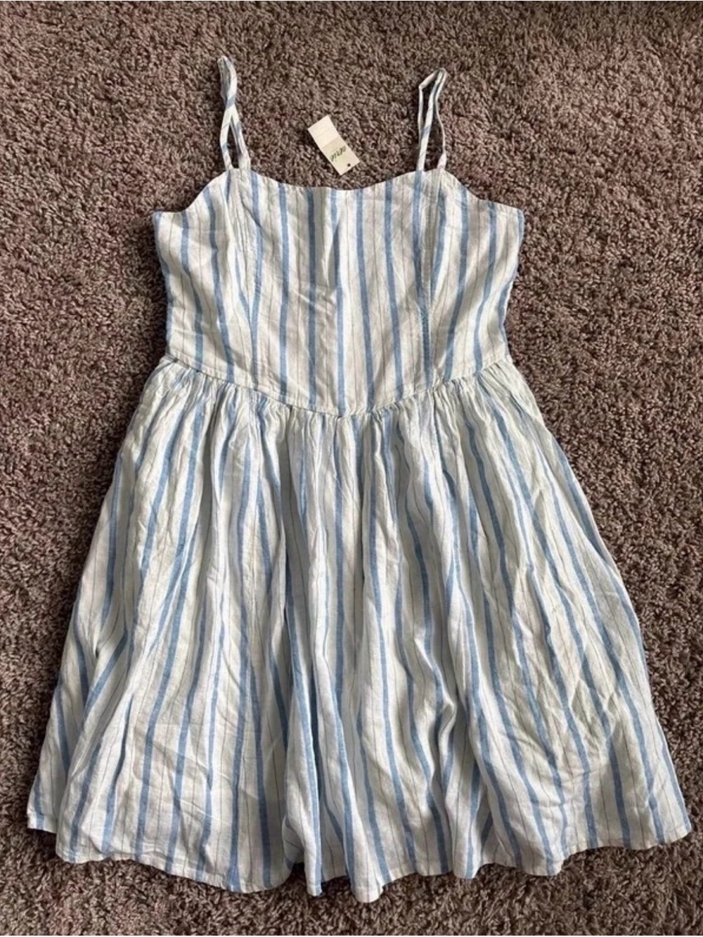 Aerie Linen Striped Dress